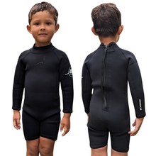 Load image into Gallery viewer, Black Onyx 2.5mm Ultrasoft Baby, Toddler, and Kids Yamamoto Longsleeve Shorty Wetsuit
